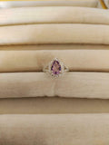 2ct Engagement Ring Pear Cut Purple Amethyst Split Shank Halo 14k WhiteGold Over