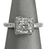 3Ct Round Cut VVS1/D Diamond Vintage Halo Engagement Ring 14K White Gold Finish