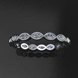 Full Eternity Wedding Ring Band 1.2ct Marquise Cut Diamond 14k White Gold Finish