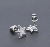 1.5Ct Round Cut VVS1/D Diamond Star Shaped Stud Earrings 14K White Gold Finish