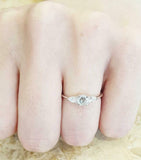 1.5ct Round Cut Diamond Engagement Ring Pear Accent Trilogy 14k WhiteGold Finish