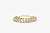 2.3ct Wedding Band Marquise Diamond Stackable Half Eternity 14k Yellow Gold Over