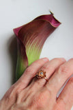 0.25ct Round Cut VVS1D Diamond Engagement Ring Lotus Flower 14k Rose Gold Finish