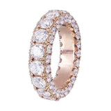 5Ct Round Cut Diamond Iced Exquisite Eternity Wedding Band 14K Rose Gold Finish