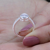 2Ct Pear Cut Diamond Bezel Set Engagement Ring 14K White Gold Over Round Accents