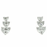 1.2ct Heart Cut VVS1D Diamond Trilogy Women Drop Earrings 14k White Gold Finish