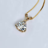 1Ct Trillion Cut DVVS1 Diamond Solitaire Pendant 14K Yellow Gold Finish NO CHAIN