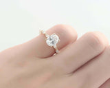 1.5ct Oval Diamond Engagement Ring Marquise Accent Solitaire 14k YellowGold Over