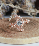 1.2ct Round Cut Diamond Engagement Ring 14k Rose Gold Finish Cocktail Vintage