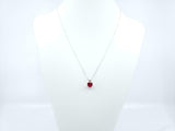 1ct Pink Ruby Pendant with Chain Heart Cut Solitaire Gift 14k White Gold Finish