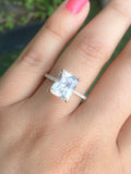 2ct Radiant Diamond Accent Solitaire Proposal Engagement Ring 14k Rose Gold Over