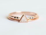 1.2ct Trillion Cut Diamond Engagement Ring 14k Rose Gold Finish Bridal Set Band