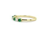 1.2ct Round Cut Green Emerald Half Eternity Wedding Band 14k Yellow Gold Finish