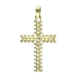 3Ct Round Cut Diamond Unique Dainty Cross Pendant 14K Yellow Gold Over NO CHAIN