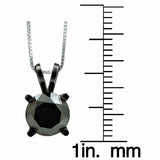 1ct Round Cut Black Diamond Solitaire Pendant 14k Black Gold Finish NO CHAIN