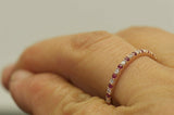 2Ct Round Cut Pink Ruby Diamond Stackable Wedding Band 14K White Gold Finish