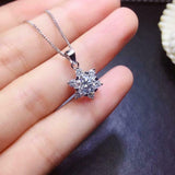 2ct Round Cut Diamond Cocktail Snowflake Pendant 14k White Gold Finish NO CHAIN