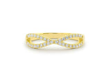 Infinity Half Eternity Wedding Band 1ct Round Cut Diamond 14k Yellow Gold Finish