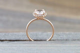 2ct Round Cut Morganite Engagement Ring Diamond Halo Solitaire 18k RoseGold Over