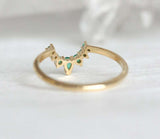 1.2ct Pear Cut Green Emerald Engagement Ring 14k Yellow Gold Finish Crown Tiara