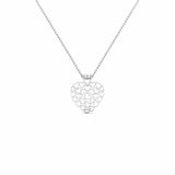 Cluster Heart Pendant Love Design Valentines Gift 14k White Gold Finish NO CHAIN