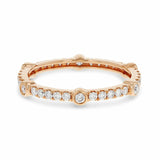 1.5ct Wedding Ring Band Round Cut Diamond Stackable Eternity 14k RoseGold Finish