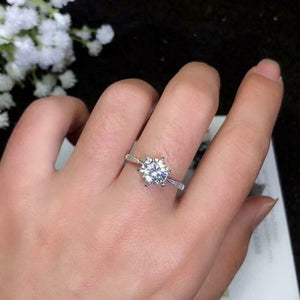 1.2ct Round Cut Diamond Engagement Ring Solitaire with Accent 14k WhiteGold Over