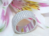 5Ct Round Cut Diamond Flat Wide Full Eternity Wedding Band 14K White Gold Finish