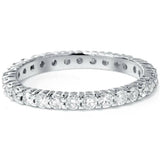 3Ct Round Cut Diamond Full Eternity Dainty Wedding Band 14K White Gold Finish