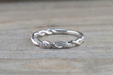 1ct Round Cut Diamond Wedding Band 14k White Gold Finish Twisted Rope Infinity