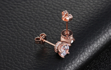 1.2ct Round Cut Diamond Crown Unique Design Stud Earrings 14k Rose Gold Finish