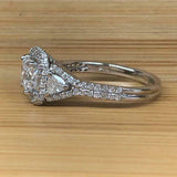 4ct Princess Cut Diamond Halo Split Band Gatsby Women Ring 14k White Gold Finish