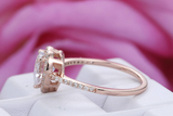 1.6ct Heart Cut Diamond Engagement Ring Halo Women Solitaire 14k RoseGold Finish