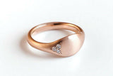 0.15ct Round Cut Diamond Celtic Three Stone Broad Ring 14k Rose Gold Finish