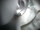 Solitaire Women Stud Earrings 1.5ct Asscher Cut VVS1D Diamond 14k WhiteGold Over