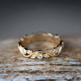 2ct Round Cut Diamond Wedding Ring Band 14k Yellow Gold Finish Filigree Eternity