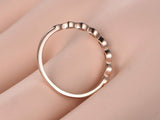 0.8ct Round Cut Black Diamond Wedding Band Half Eternity 14k Rose Gold Finish