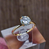 1.8ct Round Cut Diamond Engagement Ring Solitaire Bridal Set 14k YellowGold Over