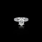 1.5ct Oval Cut Diamond Accent Solitaire Engagement Ring 18k White Gold Finish