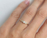 1ct Round Cut Diamond Engagement Ring 14k Yellow Gold Finish Minimalist Petite