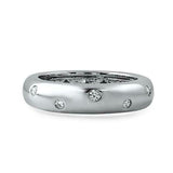 0.7ct Round Cut VVS1D Diamond Wedding Ring Band Stackable 14k White Gold Finish