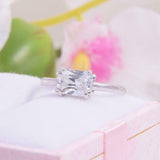 1ct Radiant Cut Diamond Solitaire Promise Engagement Ring 14k White Gold Finish