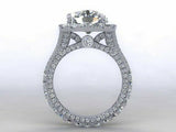 2ct Cushion Cut VVS1D Diamond Split Shank Engagement Ring 14k White Gold Finish