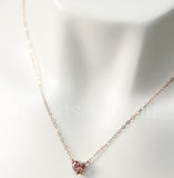 1ct Heart Simulated Peach Morganite Solitaire Pendant Chain 14k Rose Gold Plated