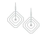 5Ct Asscher Cut Diamond Octagonal Cocktail Drop Earrings 14K White Gold Finish