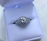 4.68ct Round Cut Diamond Engagement Ring Fancy Cocktail 14k White Gold Finish