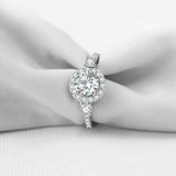 2.7ct Round Diamond Accent Solitaire Trilogy Engagement Ring 14k White Gold Over