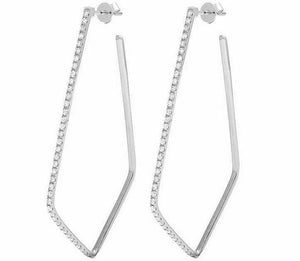 1ct Round Cut VVS1D Diamond Party Wear Hoop Earrings Women 14k White Gold Finish