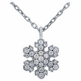 2.1ct Round Cut Diamond Pendant Snowflake Design 14k White Gold Finish NO CHAIN