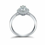 2.2ct Marquise Cut Diamond Floral Halo Engagement Ring 14k White Gold Finish